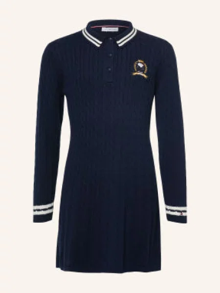 Tommy Hilfiger Pletené Polo Šaty Peanuts™ tmavě modrá bílá