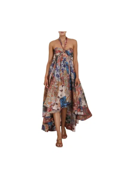 Lniana sukienka maxi Zimmermann z dekoltem halter