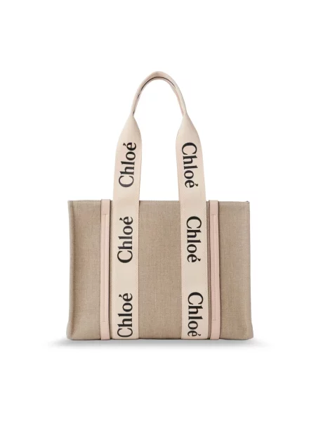 Lniana shopperka Chloe beżowa