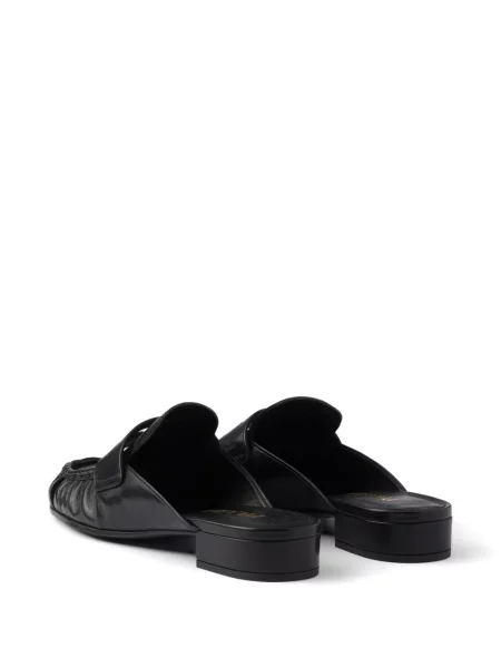 Papuci tip mules Prada din piele negru