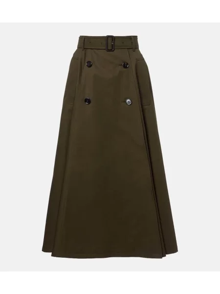 Fustă midi Burberry până la genunchi verde