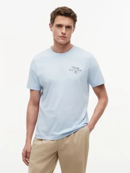 TOMMY HILFIGER Tričko námornícka / svetlomodrá modrá