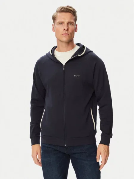 BOSS Hanorac Sense Hooded Jacket Bleumarin negru