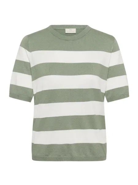 Kaffe Pulover Lizza verde pastel / natural alb