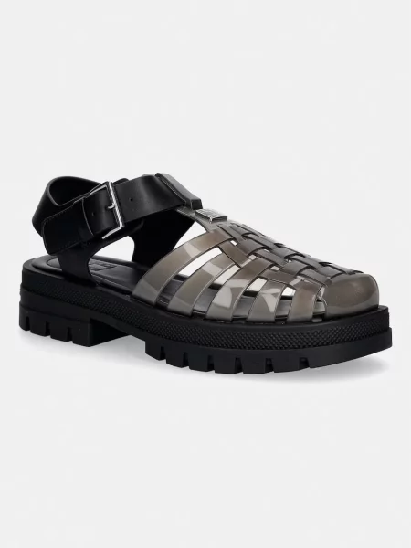 Tommy Jeans sandale cu călcâiul deschis pentru femei TJW JELLY FISHERMAN SANDAL negru