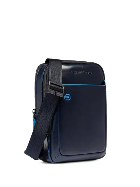 Kožna crossbody torba Piquadro plava