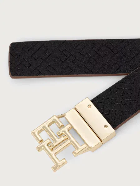 Tommy Hilfiger pasek dwustronny skórzany brązowy