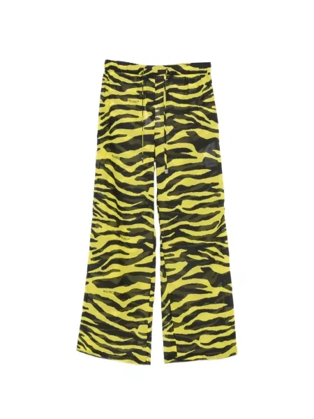 Pantaloni The Attico cu imagine cu model zebră cu cordon galben