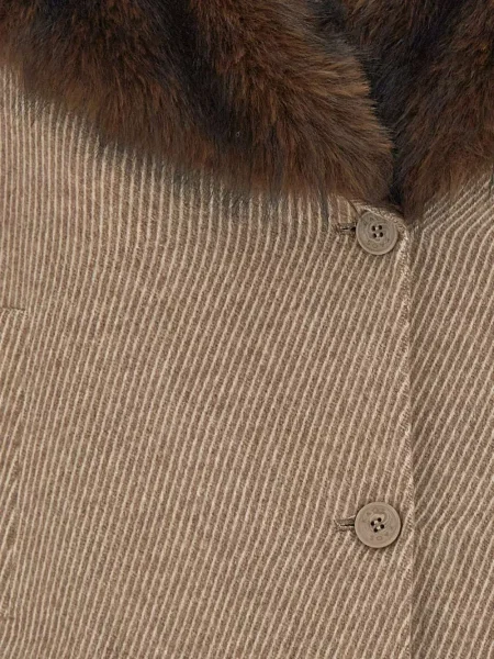 Gulerat geacă Kaos cu model herringbone cu blană