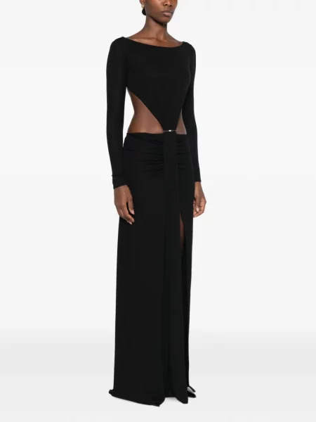 Rochie maxi Elisabetta Franchi cu volane negru