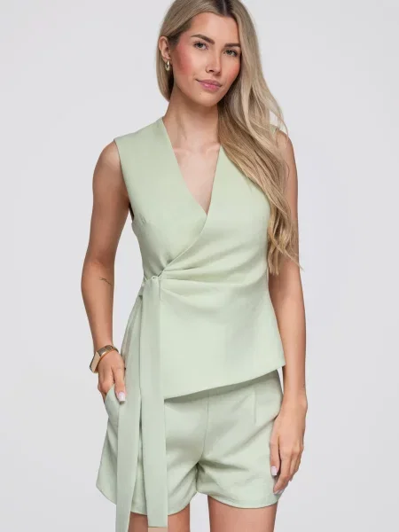 Salopetă scurtă Ombre fără mâneci verde