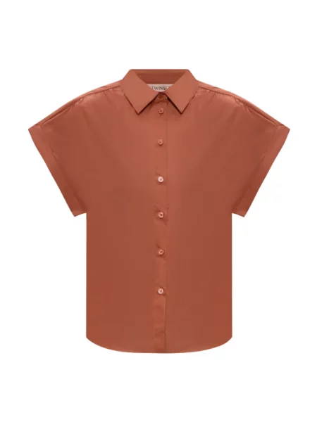 Koszula biznesowa Twinset biznesowa z autografem brązowa