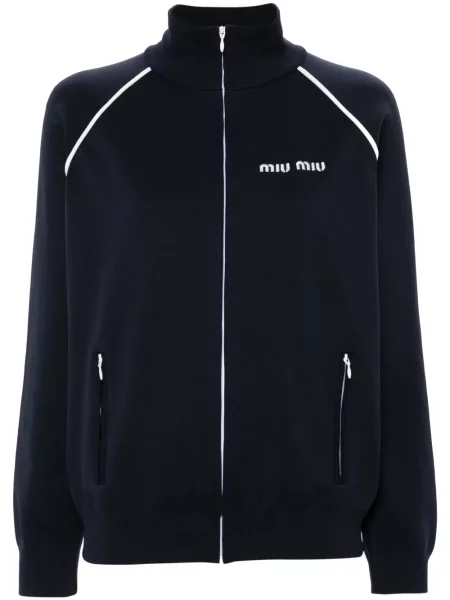 Cardigan Miu Miu din fleece albastru