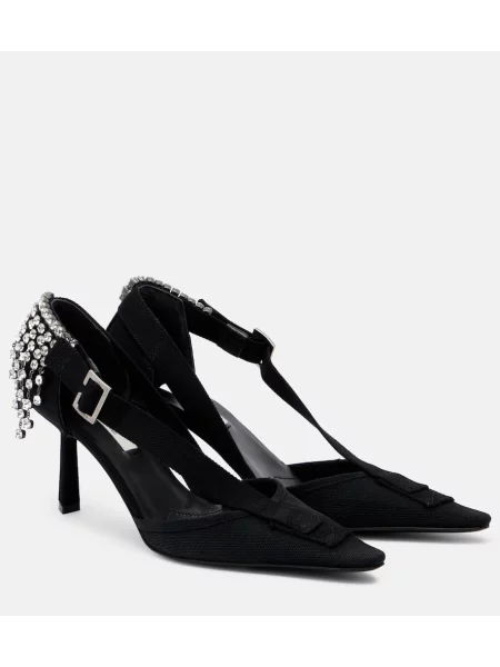 Pantofi cu toc Prada de cristal negru