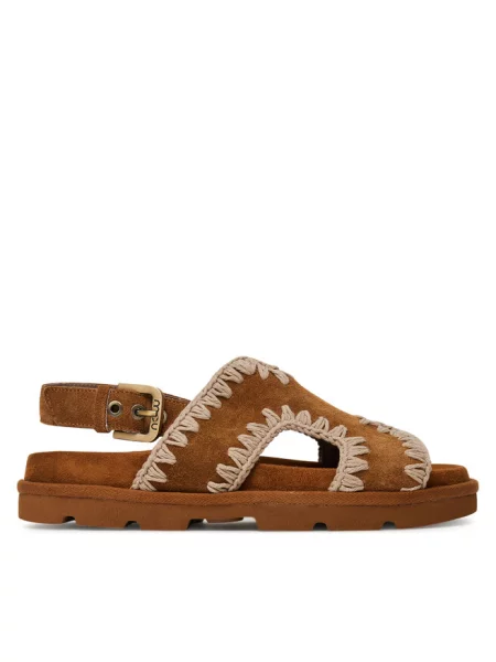 Mou Sandały Low bio sandal brązowy