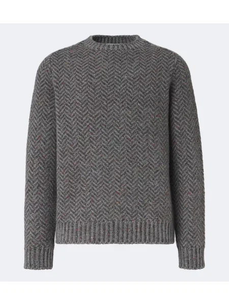 Pulover Gabriela Hearst din cașmir cu model herringbone gri