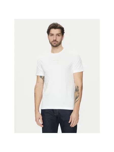 Calvin Klein Majica Editorial Logo Regular Fit bela