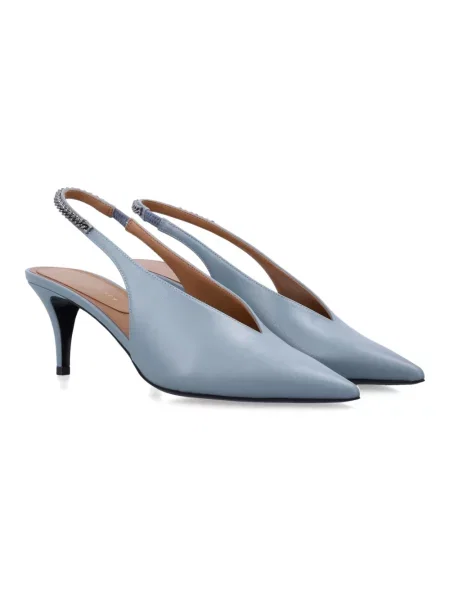 Czółenka Stella Mccartney z otwartą piętą niebieska