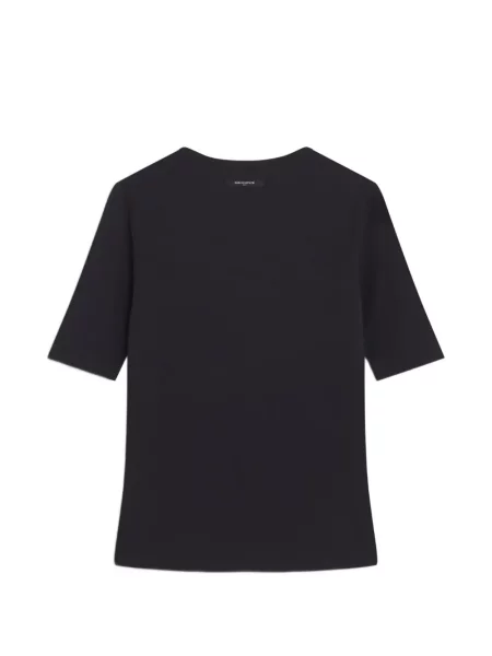 Tricou Maison Kitsune cu decolteu rotund negru