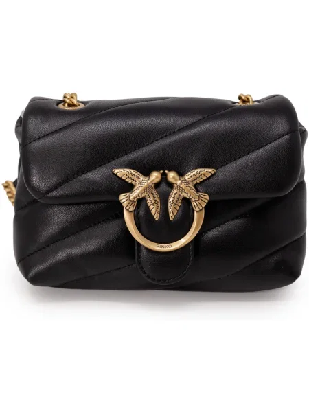 Pinko crossbody kabelka dámska kožená čierna