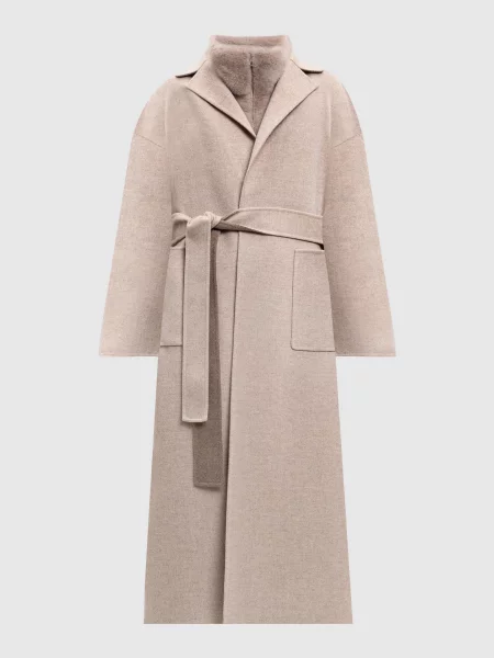 Пальто з кашеміру та вовни зі знімним жилетом Babe Pay Pls бежеве