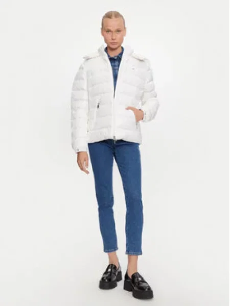 Tommy Jeans Vatovaná bunda bílá