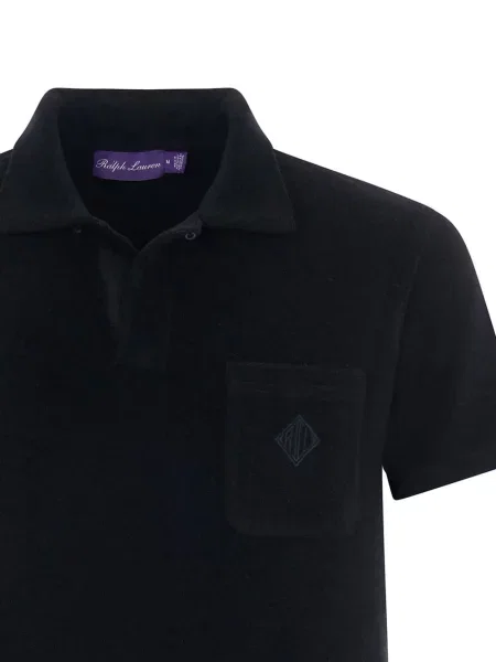 Къс поло тениска Ralph Lauren Purple Label черно