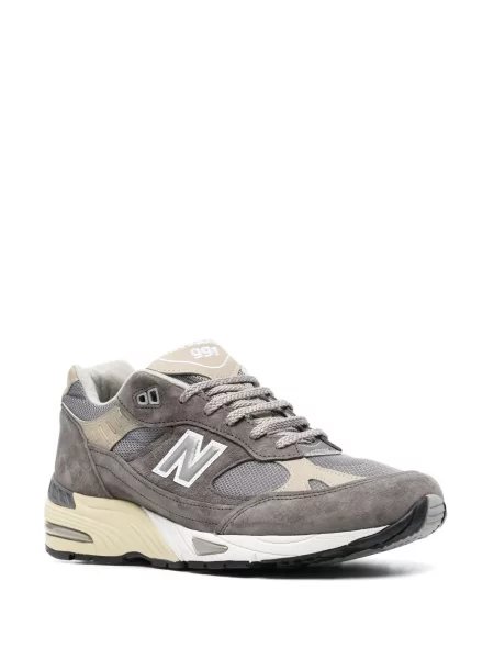 Sneakerși New Balance cu șireturi din dantelă gri