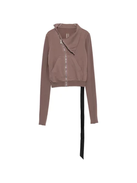 Hanorac cu fermoar Rick Owens Drkshdw asimetric maro