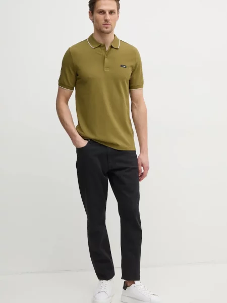 Polo majica Calvin Klein zelena