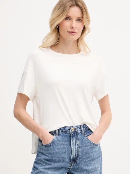 United Colors of Benetton tričko s viskózou béžové