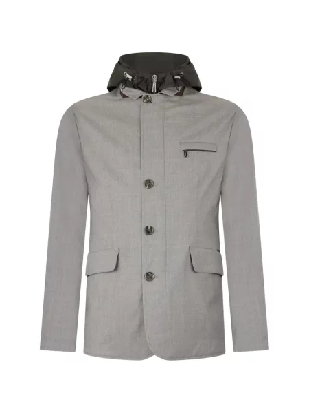 Geacă Moorer cu glugă gri