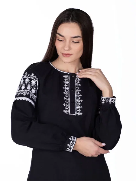 Льняная рубашка Edelvika черная