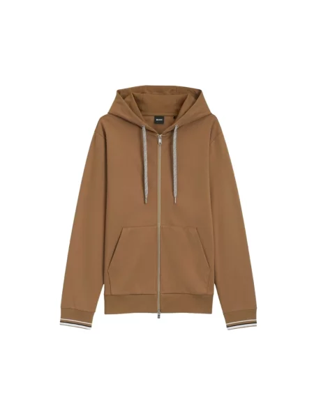 Bluza z kapturem Boss beżowa
