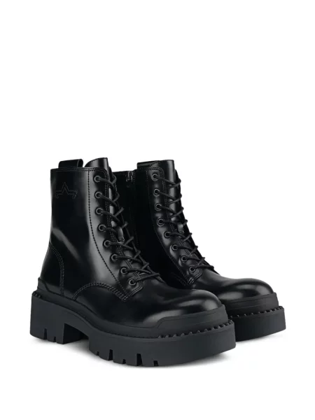 Botine Ash cu șireturi din dantelă negru