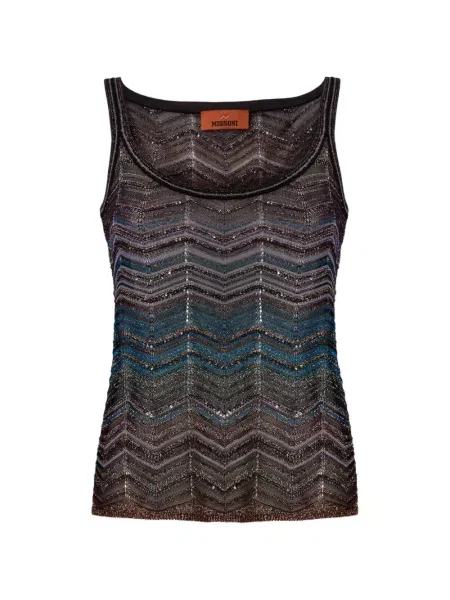 Top Missoni cu paiete verde