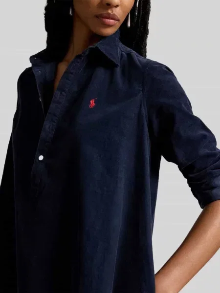 Sukienka casualowa o linii a z czystej bawełny Polo Ralph Lauren granatowa