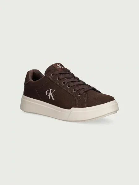 Sneakerși copii Calvin Klein maro