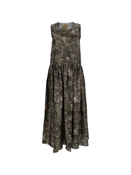 Rochie maxi Uma Wang cu model floral cu imagine verde