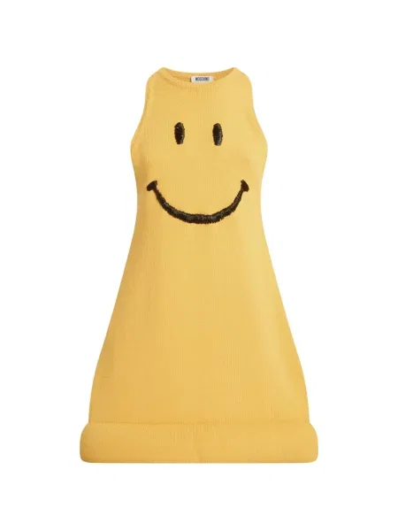 Rochie mini Moschino cu broderie galben