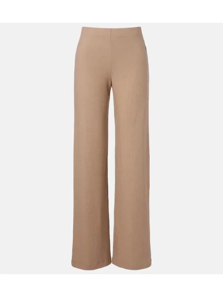 Pantaloni Leset din jerseu bej