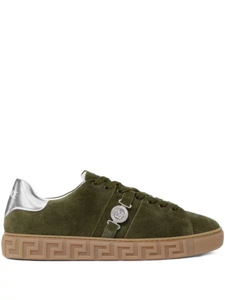 Sneakerși Versace din piele de căprioară verde
