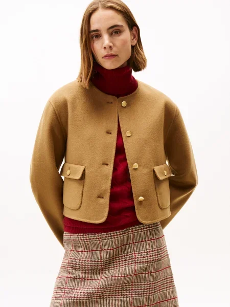 Tommy Hilfiger Prechodná bunda Béžová hnedá