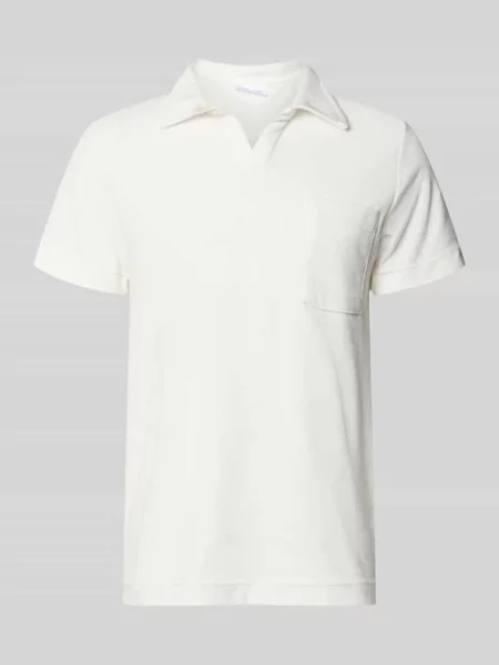Koszulka polo o kroju relaxed fit z dekoltem w serek Lindbergh białe