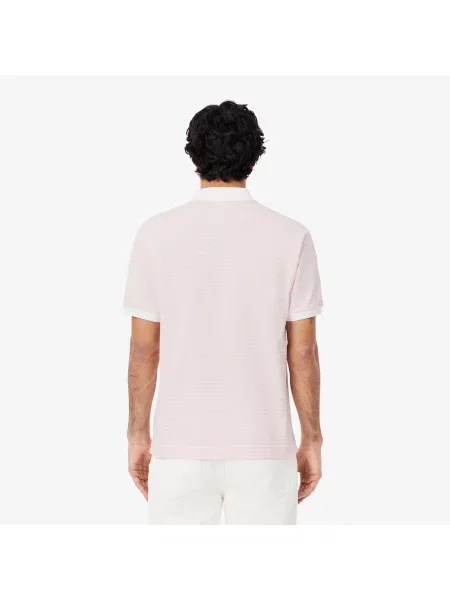 Lacoste Koszulka Polo W Paski Classic Fit różowa