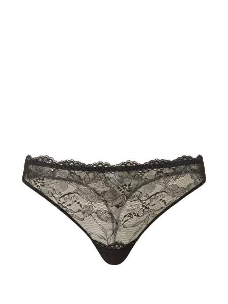 Chiloți tanga Twinset din dantelă negru