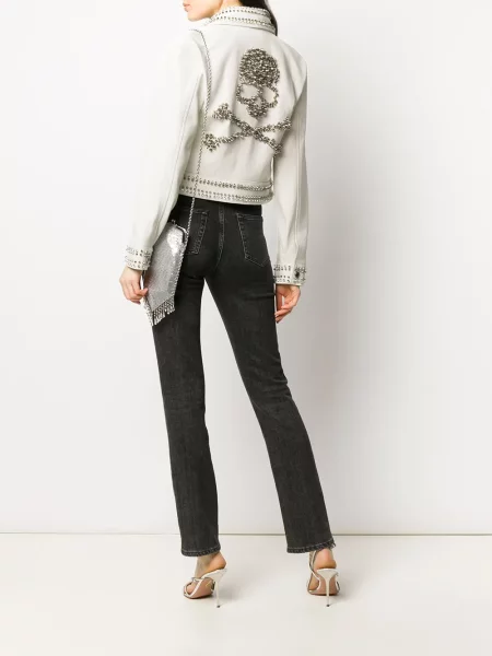 Odinė striukė Philipp Plein balta