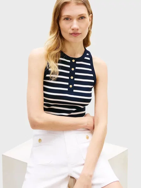У смужку топ Tommy Hilfiger синій