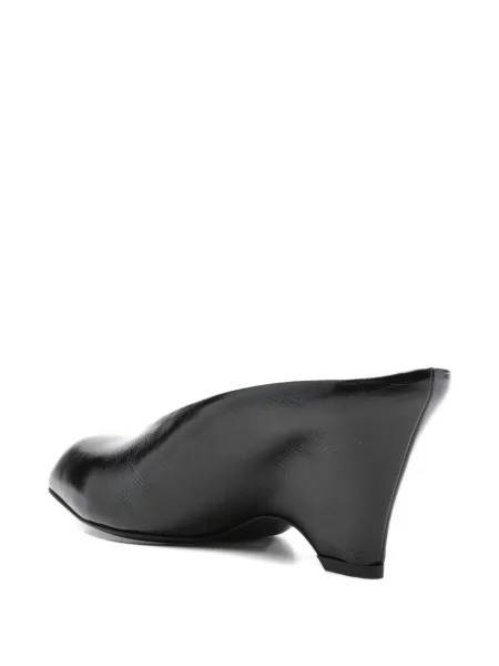 Papuci tip mules Khaite cu pană negru