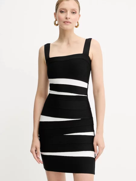 Šaty Herve Leger Eve mini přiléhavé černá